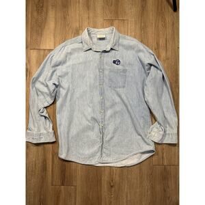 Mens Vintage 90s ABC TV Denim Button Down Shirt Size Large